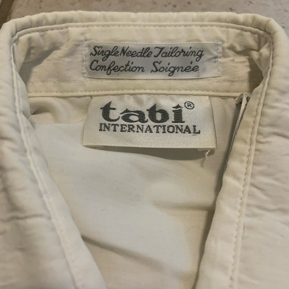 Vtg 80s/90s Tabi International Embroidered Collar Blouse | S/P White - Picture 3 of 8